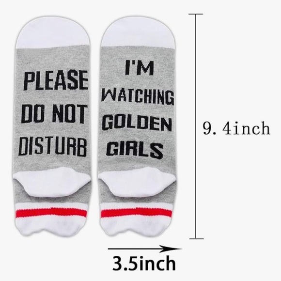 Golden Girls “Please Do Not Disturb” NWOT Gray and Red Casual Socks! - Picture 4 of 6